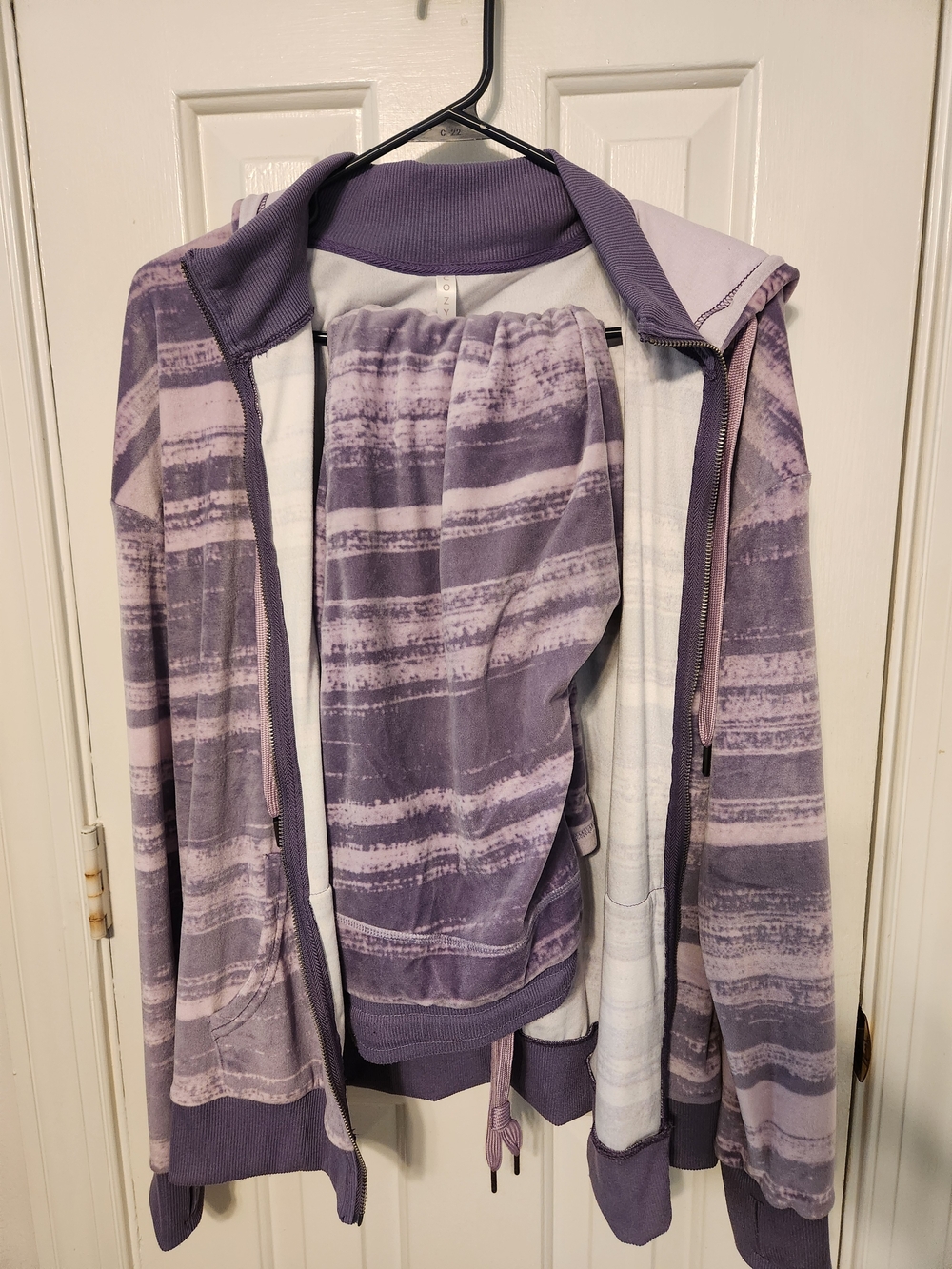 Purple Striped Zip Hoodie Jacket - Picture 7 of 7